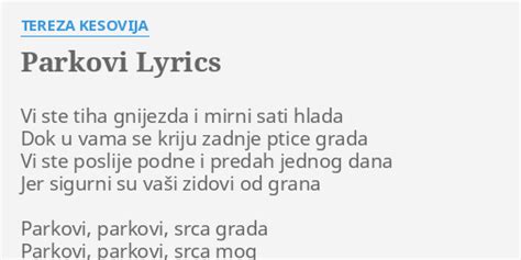 Parkovi lyrics [Tereza Kesovija]